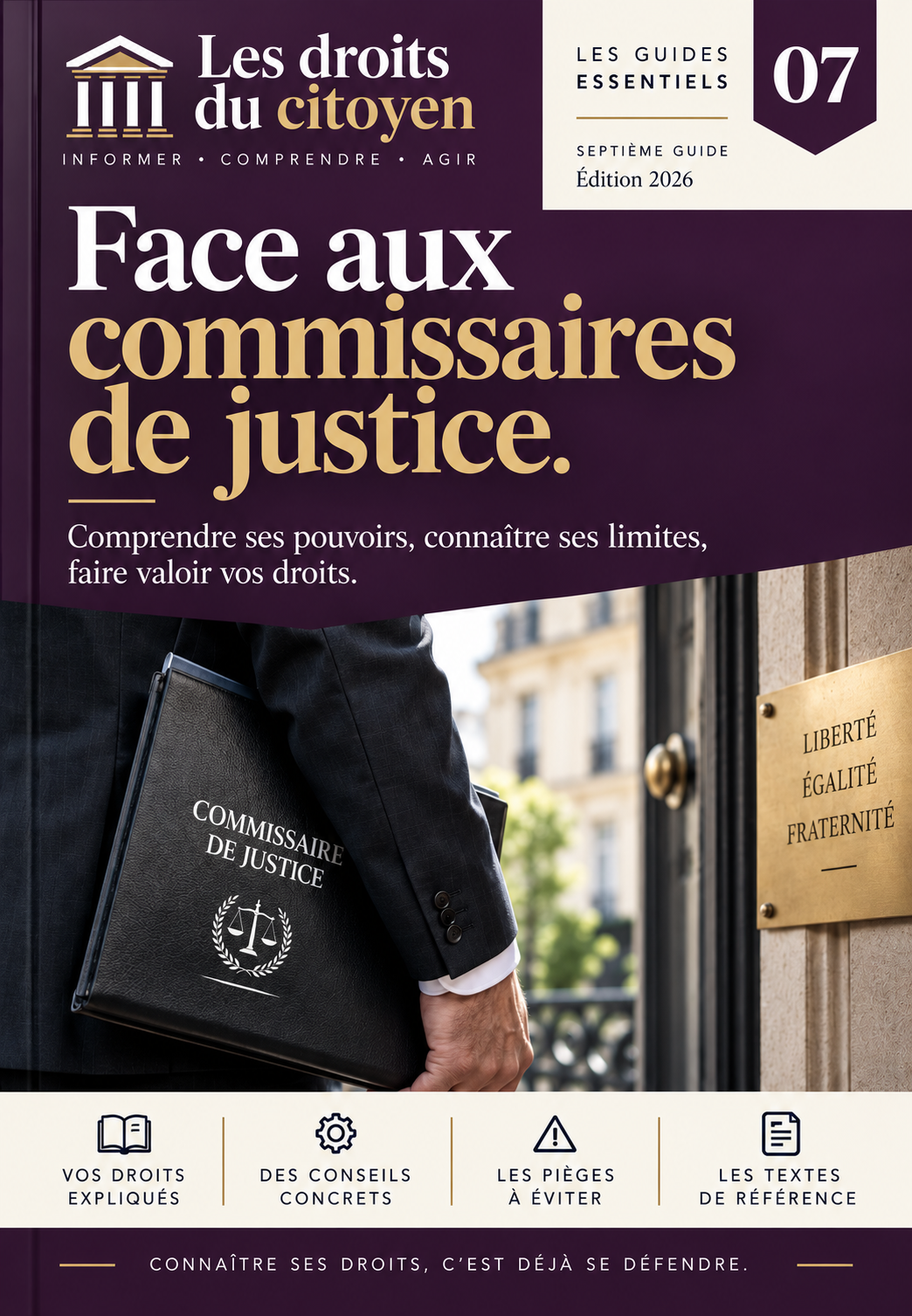 Couverture du guide Face aux commissaires de justice